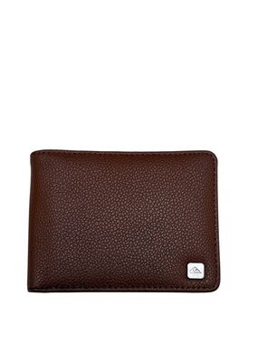 QUIKSILVER - BROWN BLUE FAUX LEATHER BIFOLD WALLET